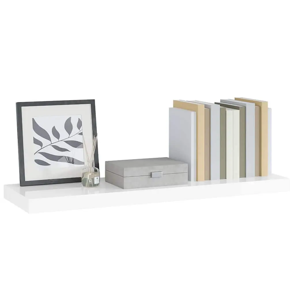 High Gloss White Wall Shelf for Home Displays