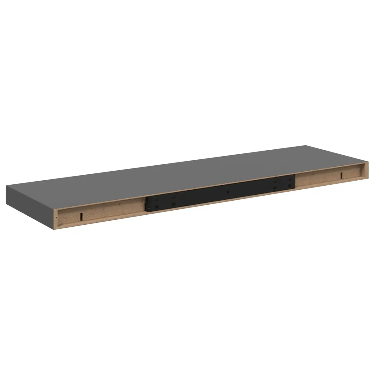 Wall Shelf Floating Display Grey High Gloss MDF Honeycomb Frame Home Decor Ledge