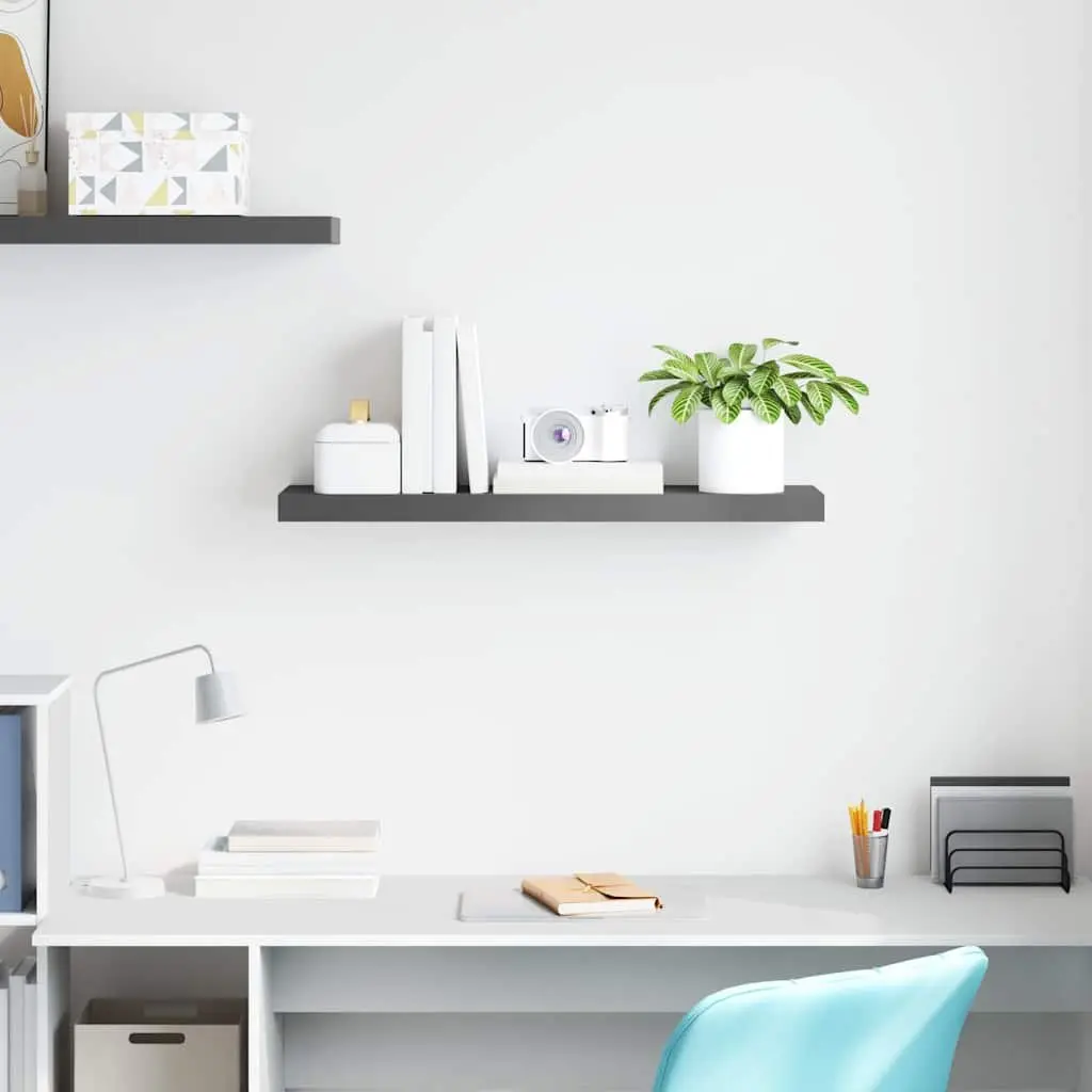 Wall Shelf Floating Display Grey High Gloss MDF Honeycomb Frame Home Decor Ledge