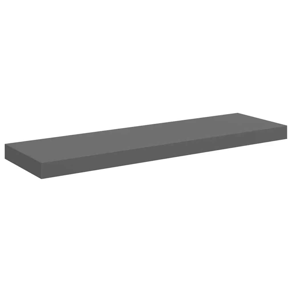 Wall Shelf Floating Display Grey High Gloss MDF Honeycomb Frame Home Decor Ledge