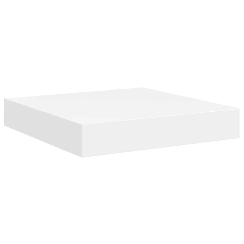 White Floating Wall Shelf Display Ledge Invisible Mount 23 x 23.5 x 3.8 cm Honeycomb MDF Frame