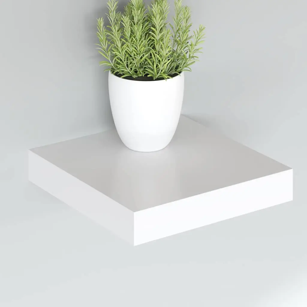 Floating Wall Shelves Display Rack Home Storage Organiser 23 x 23.5 x 3.8 cm White 2 Piece