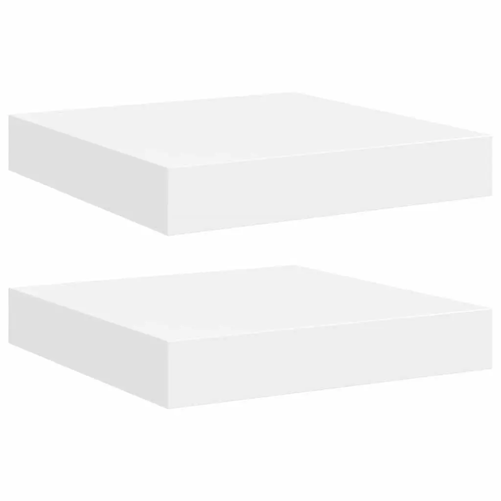 Floating Wall Shelves Display Rack Home Storage Organiser 23 x 23.5 x 3.8 cm White 2 Piece