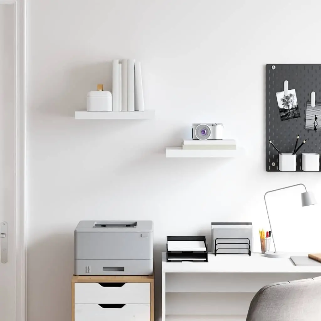 White Floating Shelves for Displaying Items