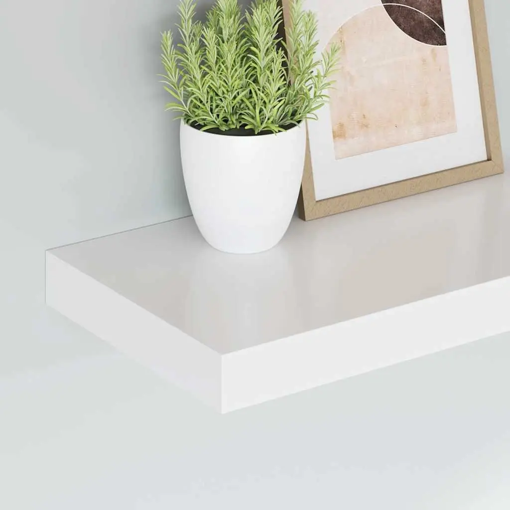 Floating Wall Shelves Set 4 Piece Display Storage Ledges 40 x 23.5 x 3.8 cm White