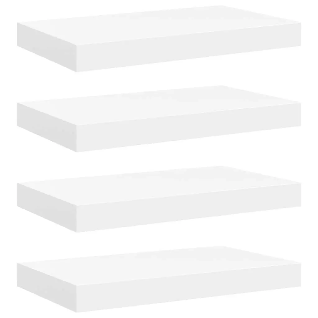 Floating Wall Shelves Set 4 Piece Display Storage Ledges 40 x 23.5 x 3.8 cm White