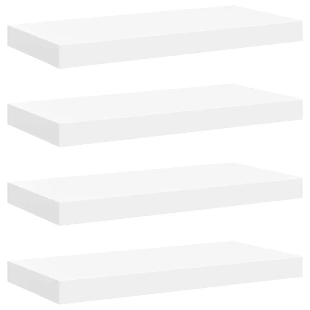 Floating Wall Shelves Display Rack Home Storage Organizer 4 Piece Set White