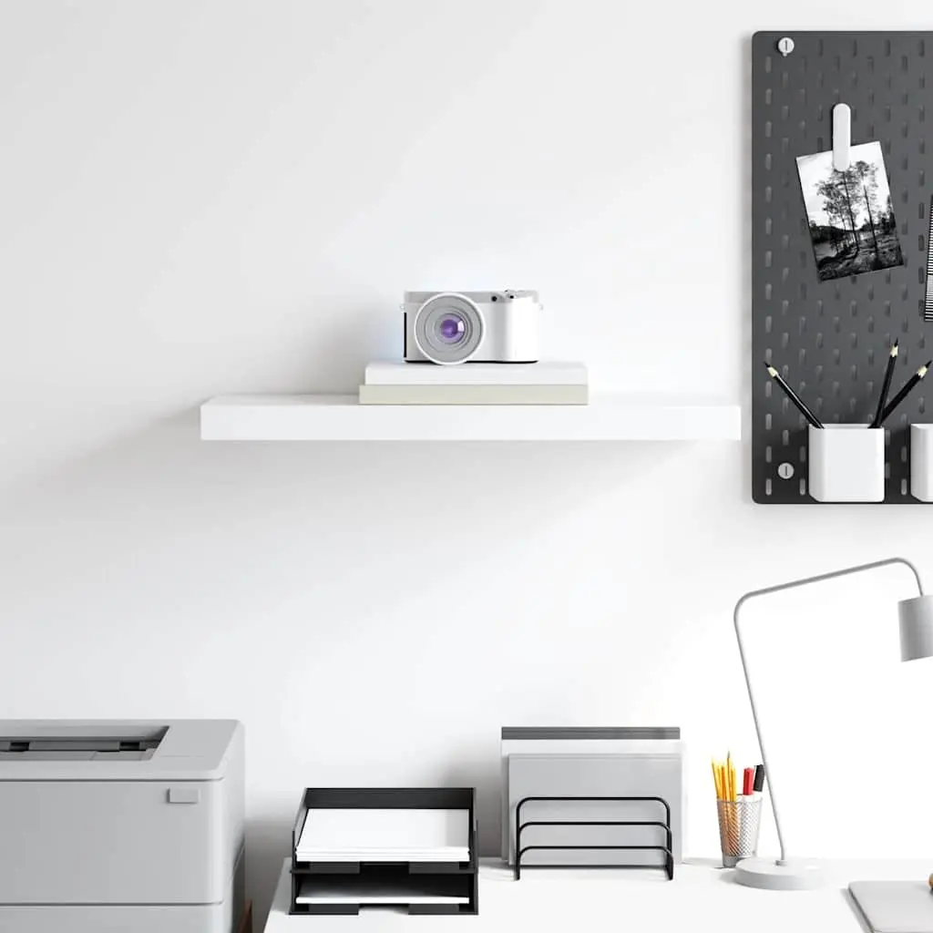 White Floating Wall Shelf Display Rack Storage Ledge Home Decor Modern Design
