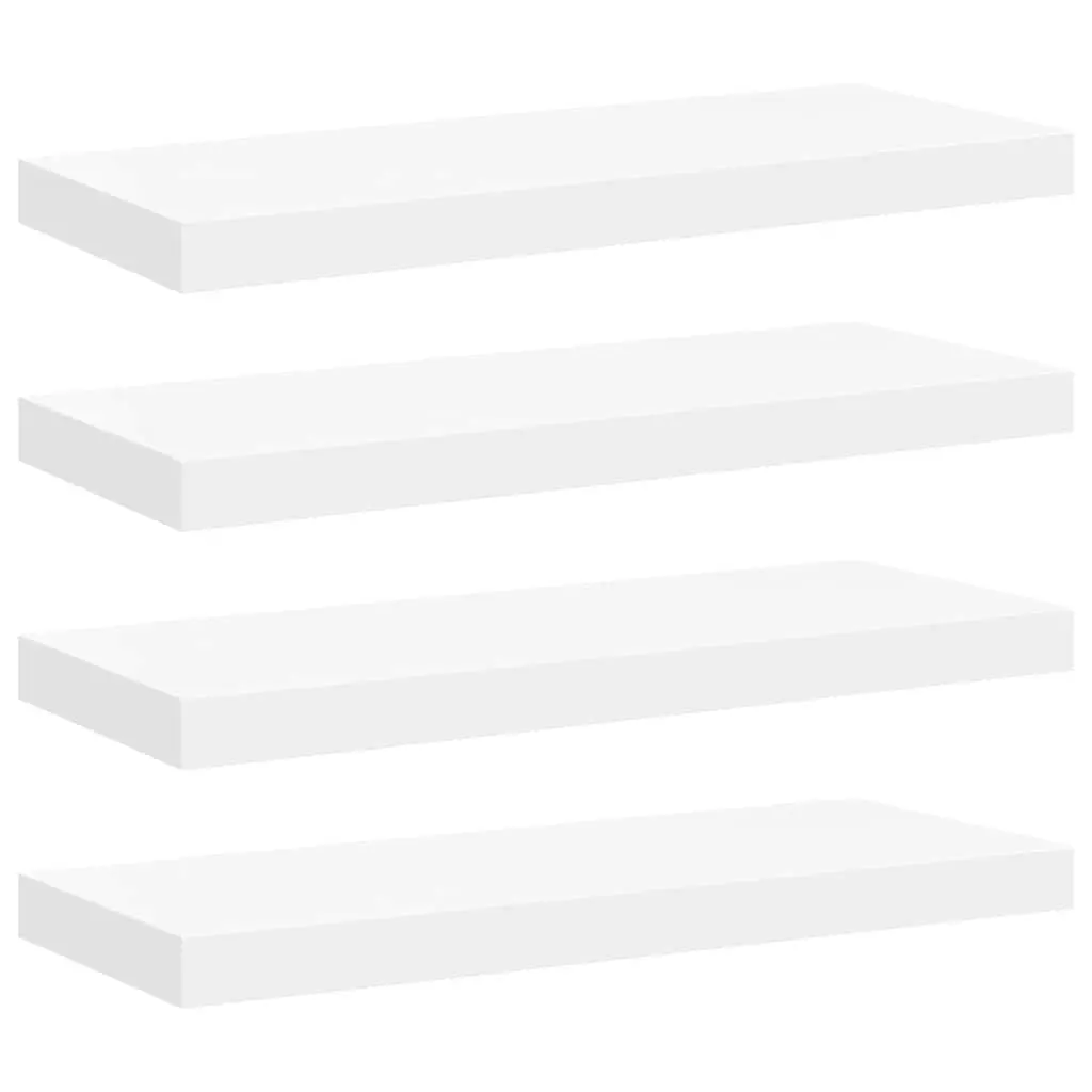Floating Wall Shelves Display Ledge Storage Organizer 4 Piece Set White