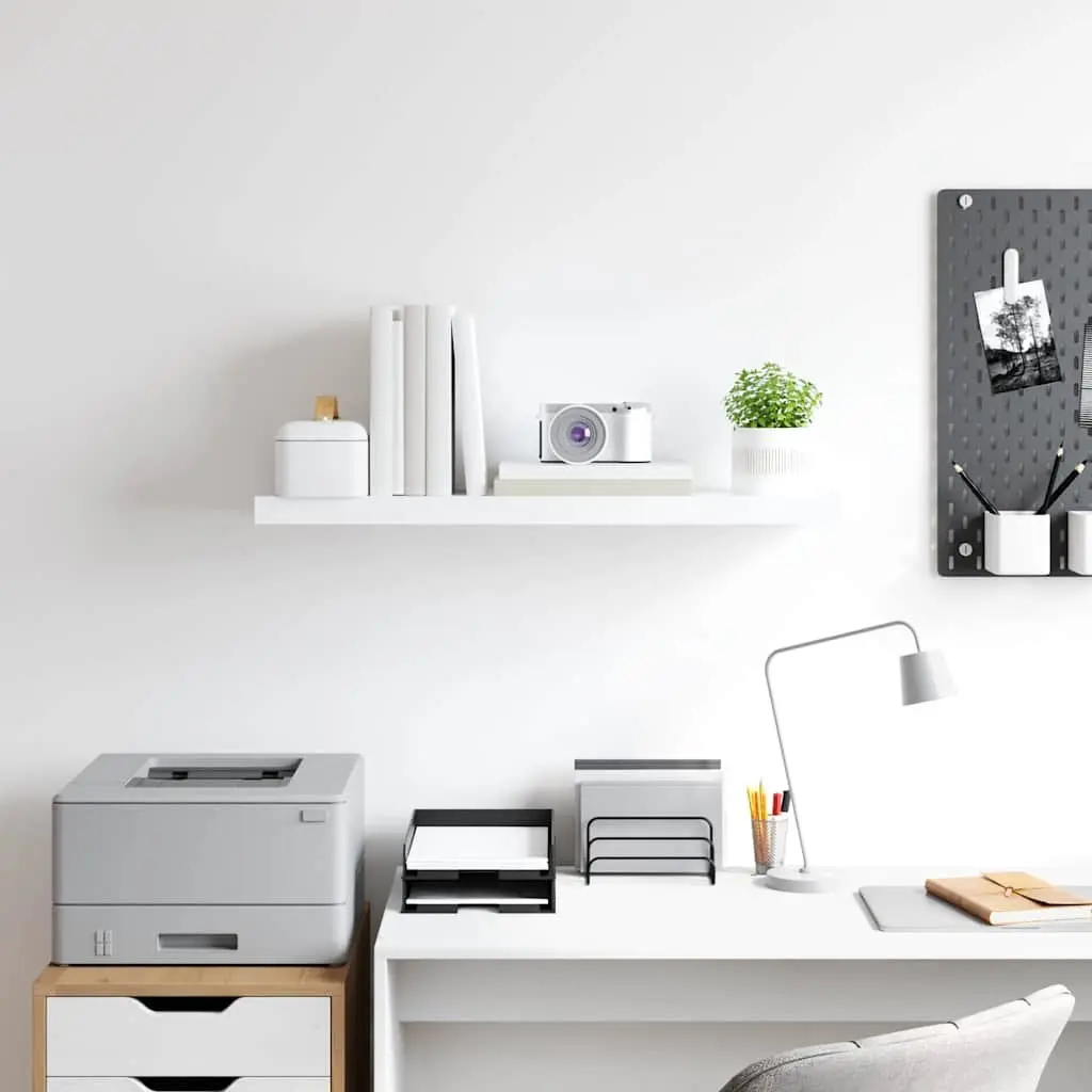 80cm Floating Wall Shelf in White Finish