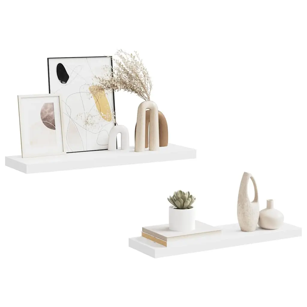 Floating Wall Shelves 2 pcs White 80x23.5x3.8 cm Display Storage Ledge