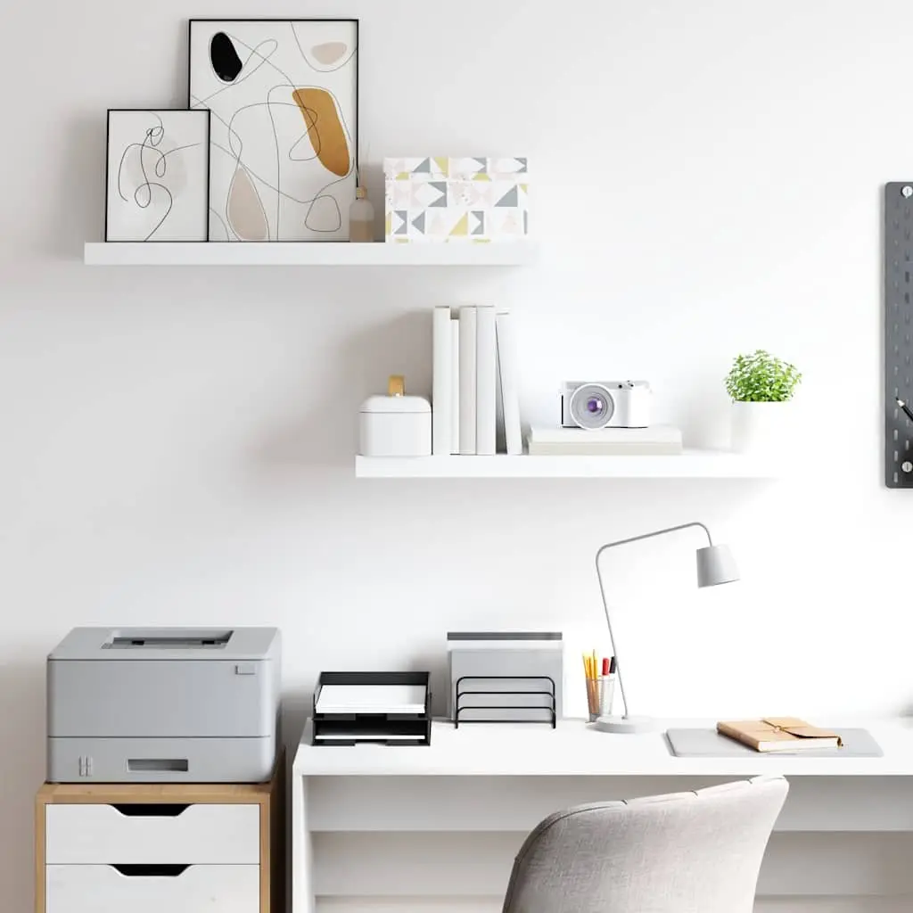 Floating Wall Shelves 2 pcs White 80x23.5x3.8 cm Display Storage Ledge