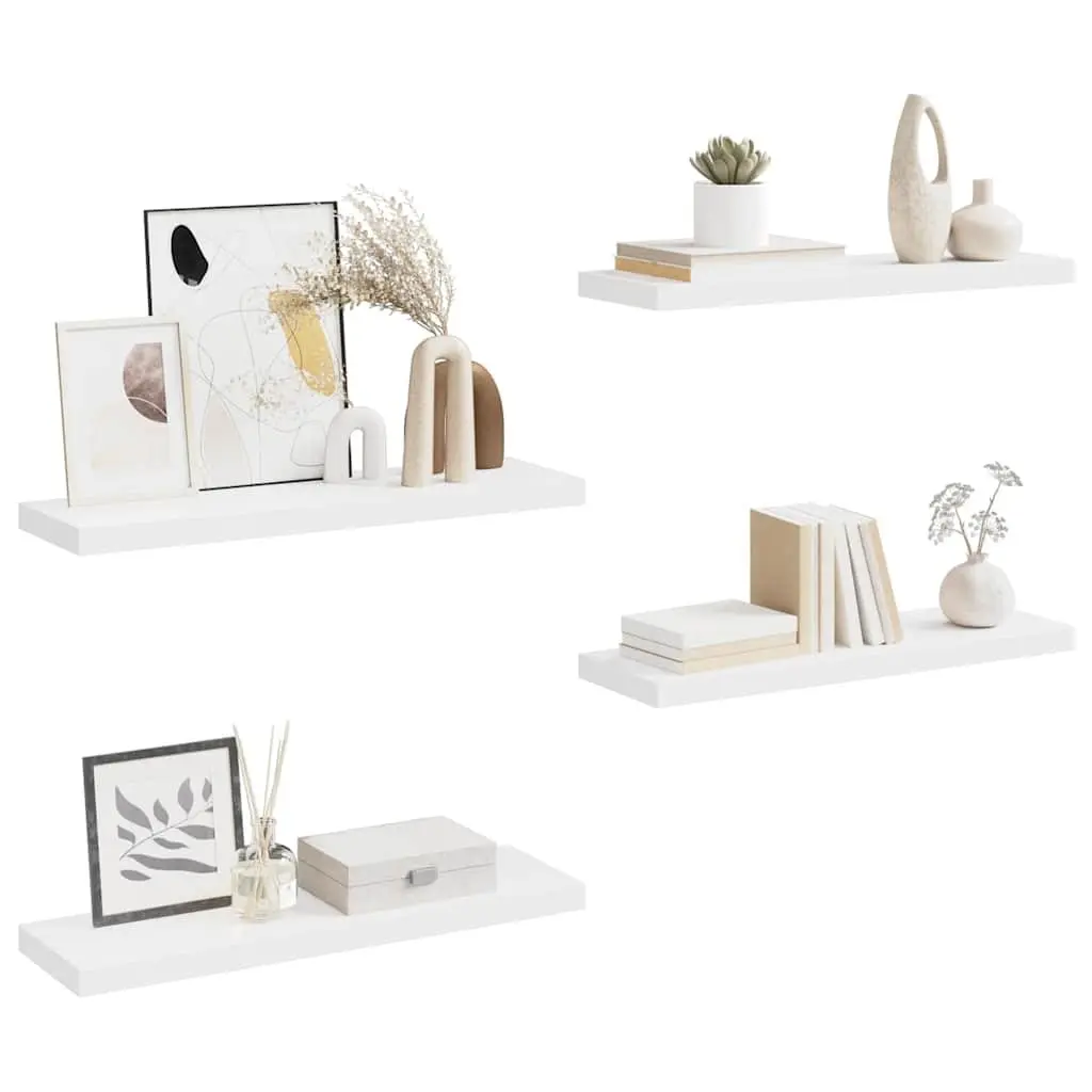 White Wall Shelves Set of 4