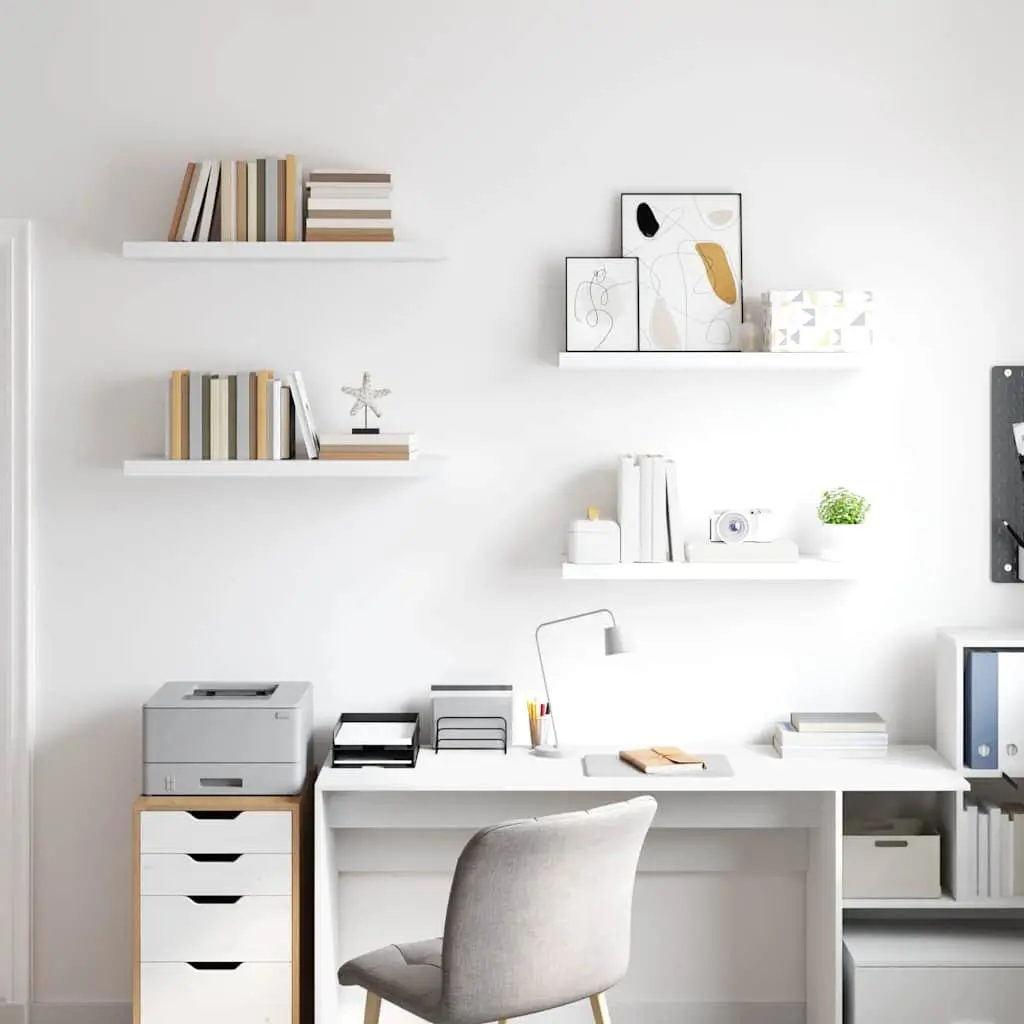 White Wall Shelves Set of 4