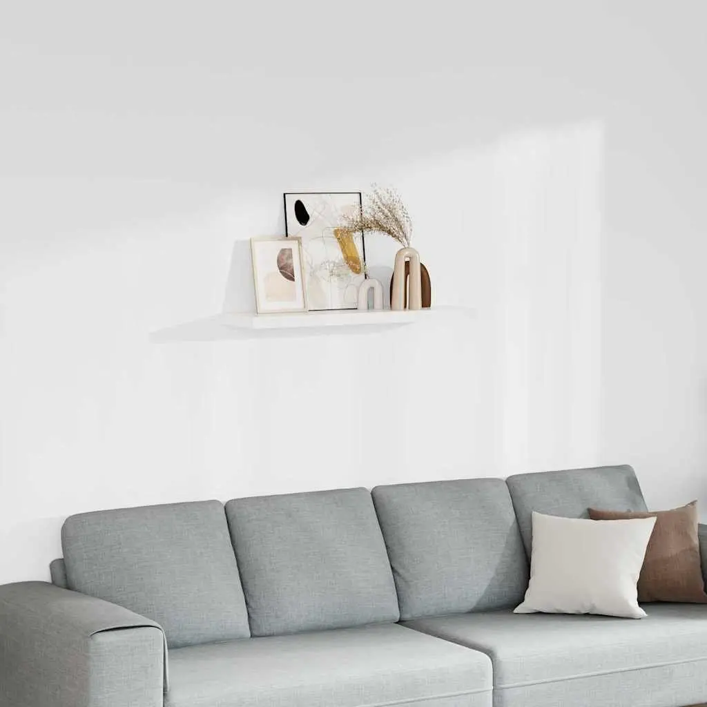 Floating Wall Shelf White Display Ledge Home Decor Organizer 90 x 23.5 x 3.8 cm