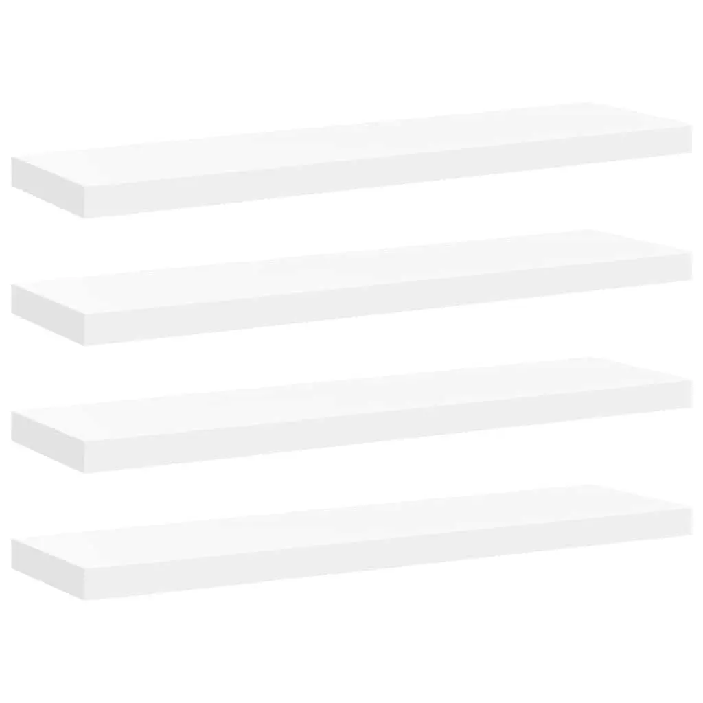 Floating Wall Shelves Display Ledge 4 Piece Set White Home Decor