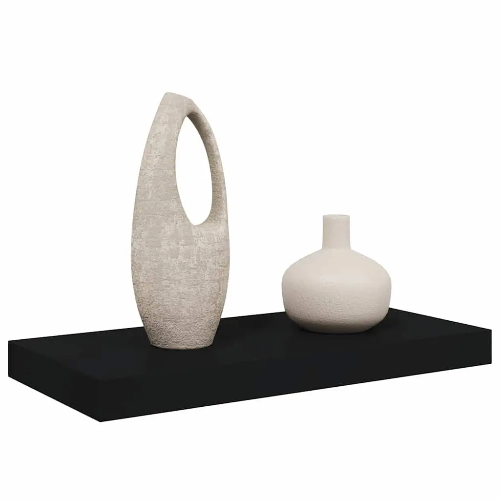 Floating Wall Shelf Black Display Ledge 50 x 23.5 x 3.8 cm Home Decor MDF