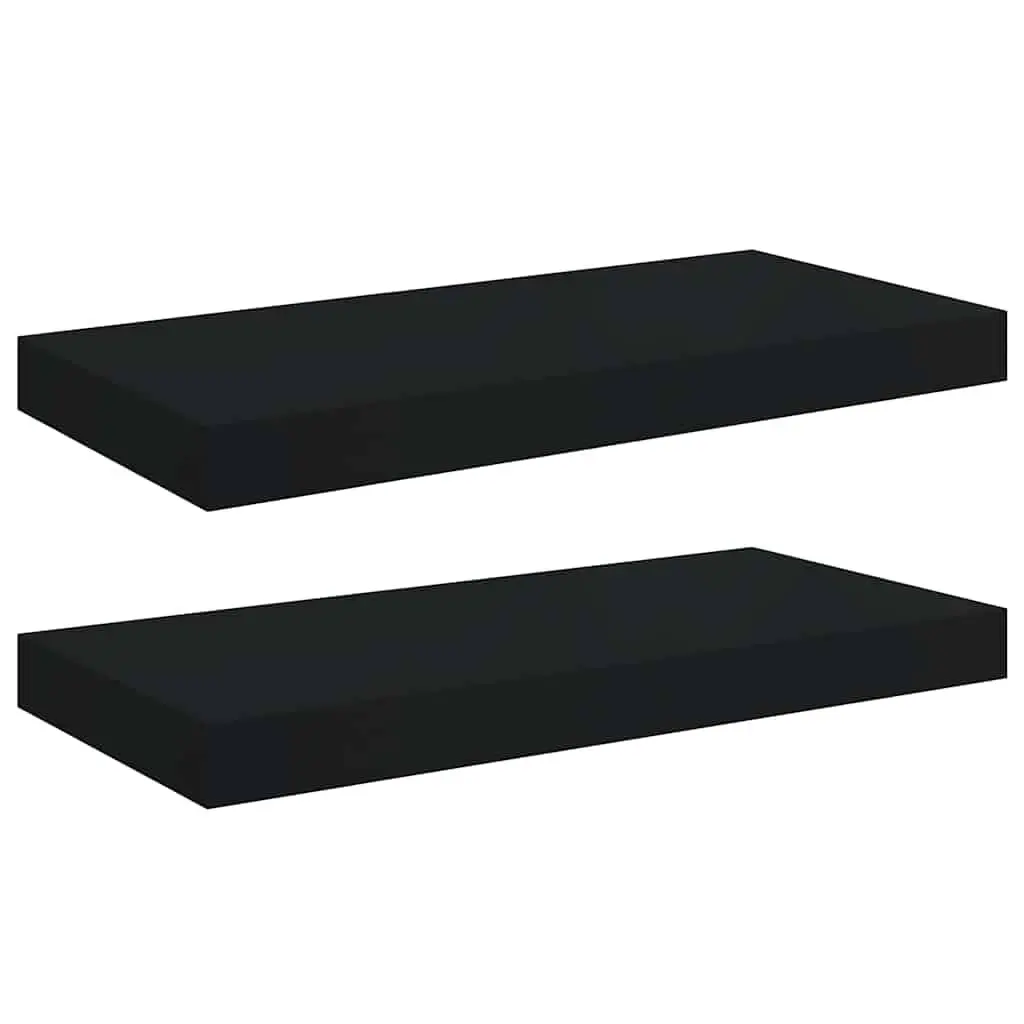 Floating Wall Shelves 2 pcs Black 50x23.5x3.8 cm Display Shelf Storage Ledge
