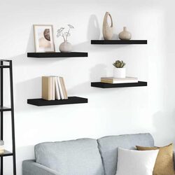 Charming 4 pcs Black Floating Display Shelves for Your Home