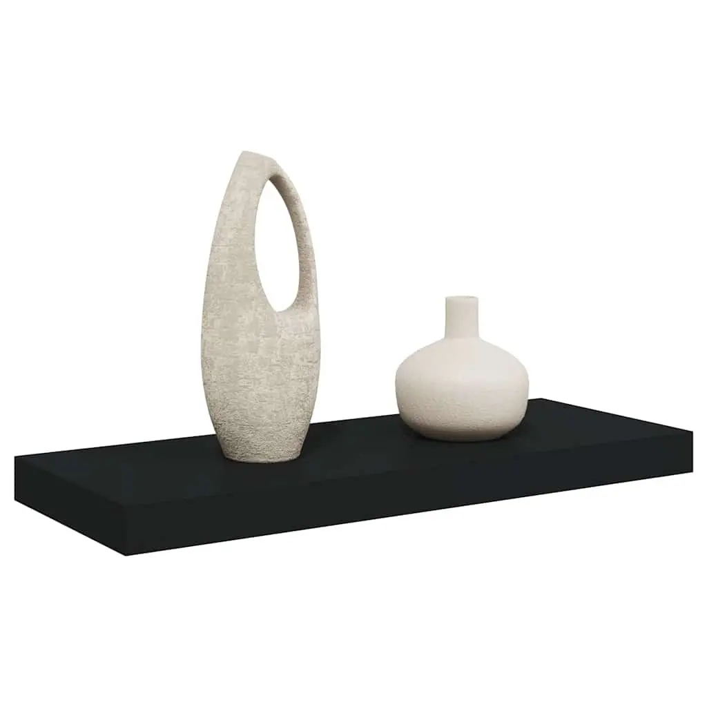 Black Floating Wall Shelf Display Ledge Invisible Mounting System 60 x 23.5 x 3.8 cm
