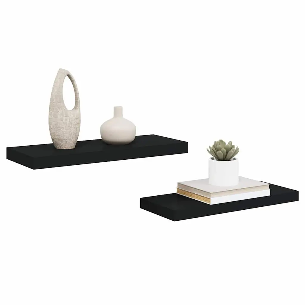 Wall Shelves Floating Display Shelves 2 Pieces Black 60x23.5x3.8cm Home Decor