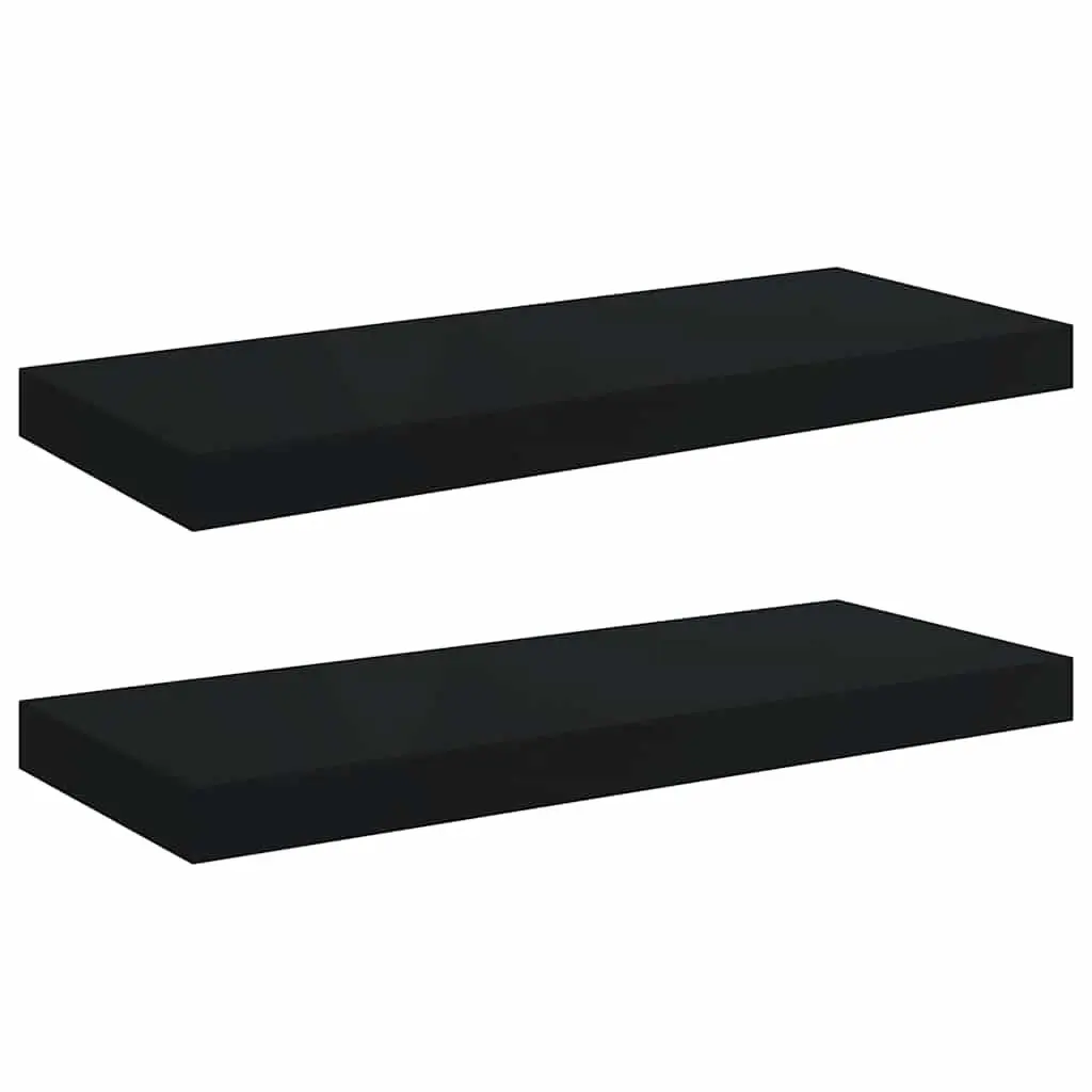 Wall Shelves Floating Display Shelves 2 Pieces Black 60x23.5x3.8cm Home Decor