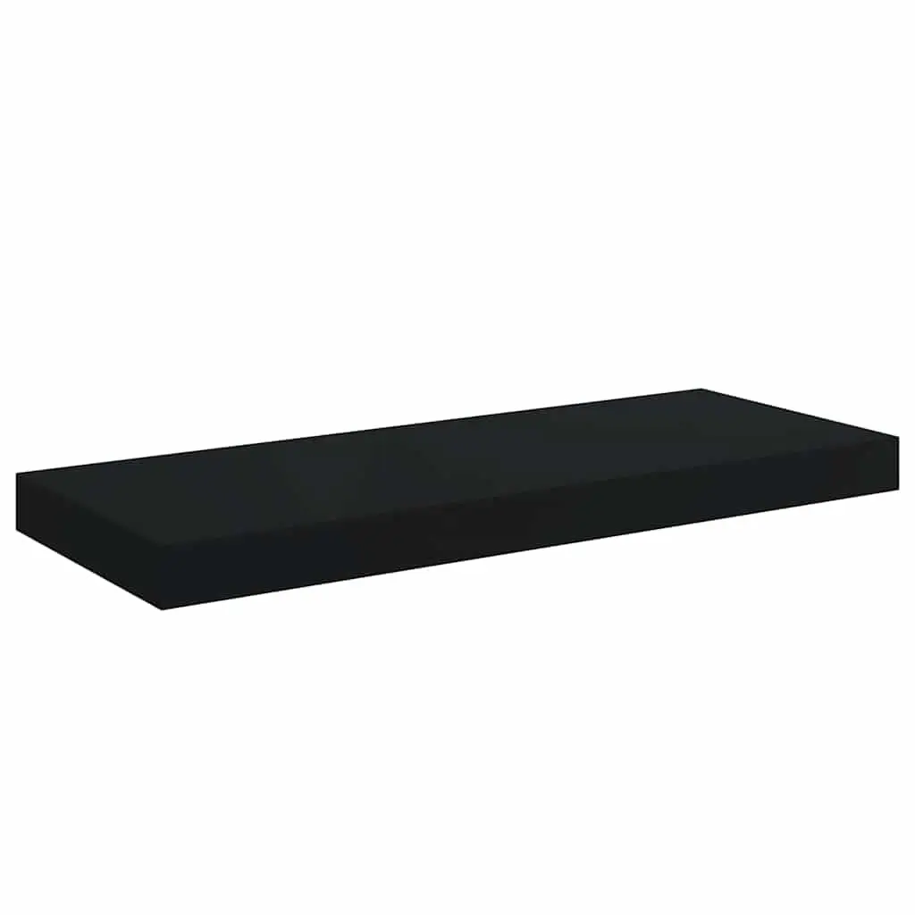 Wall Shelves Floating Display 4 Piece Black MDF Storage Rack Home Decor Organizer