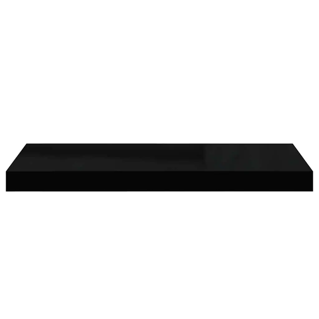 Wall Shelves Floating Display 4 Piece Black MDF Storage Rack Home Decor Organizer