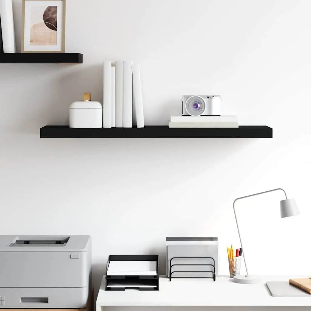 Floating Wall Shelf Black Display Ledge MDF Storage Rack Home Decor 90x23.5cm