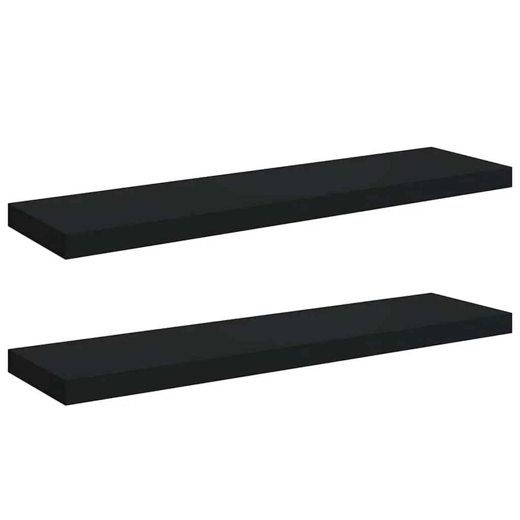 Floating Wall Shelves Display Storage 90x23.5x3.8 cm Black 2 Piece
