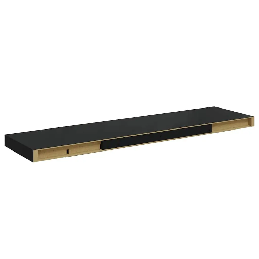 Floating Wall Shelves Display Storage 90x23.5x3.8 cm Black 2 Piece