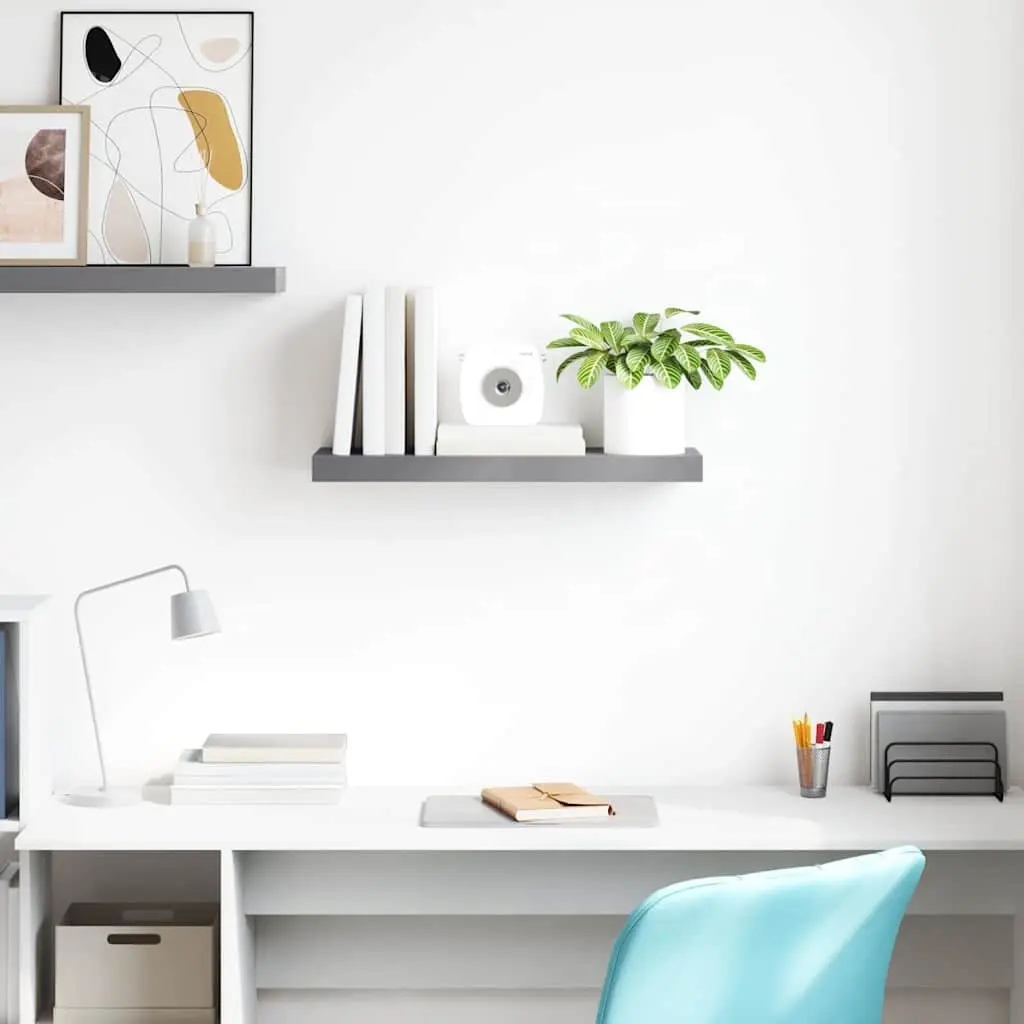 Grey Floating Wall Shelf for Home Use
