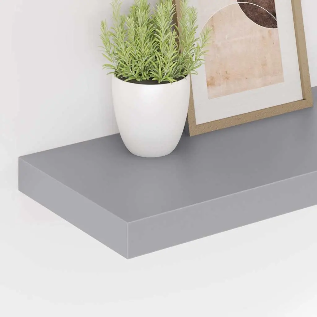 Grey Floating Wall Shelf for Home Use