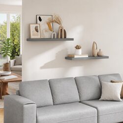 Durable Grey Floating Wall Shelves - Practical and Stylish