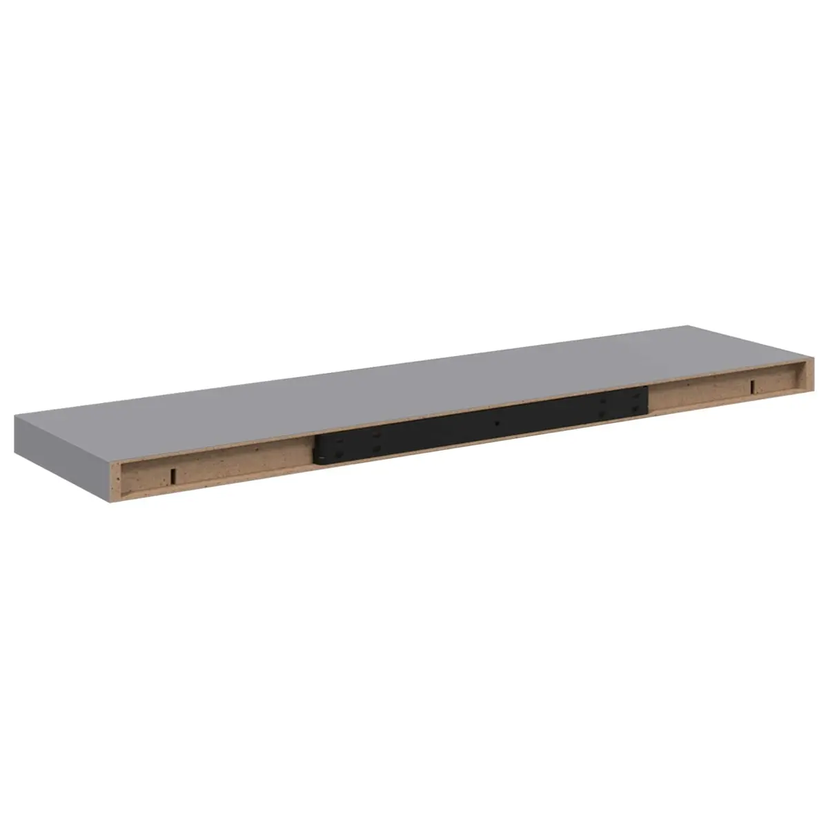 Floating Wall Shelf Display Rack 90 x 23.5 x 3.8 cm Grey Honeycomb MDF Metal Frame