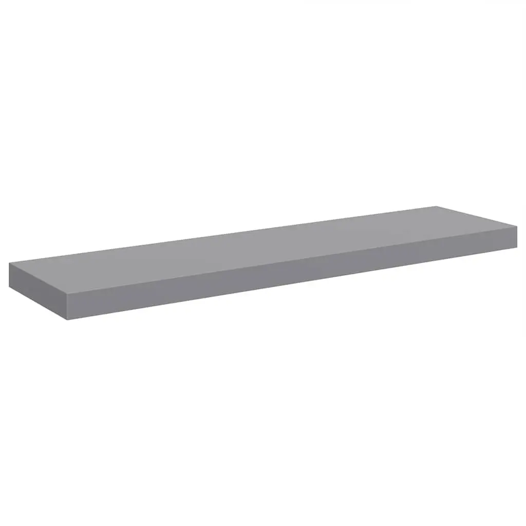 Floating Wall Shelf Display Rack 90 x 23.5 x 3.8 cm Grey Honeycomb MDF Metal Frame
