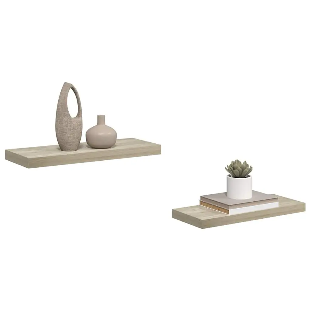 Floating Wall Shelves Display Shelf 60x23.5cm Brown 2 Pieces