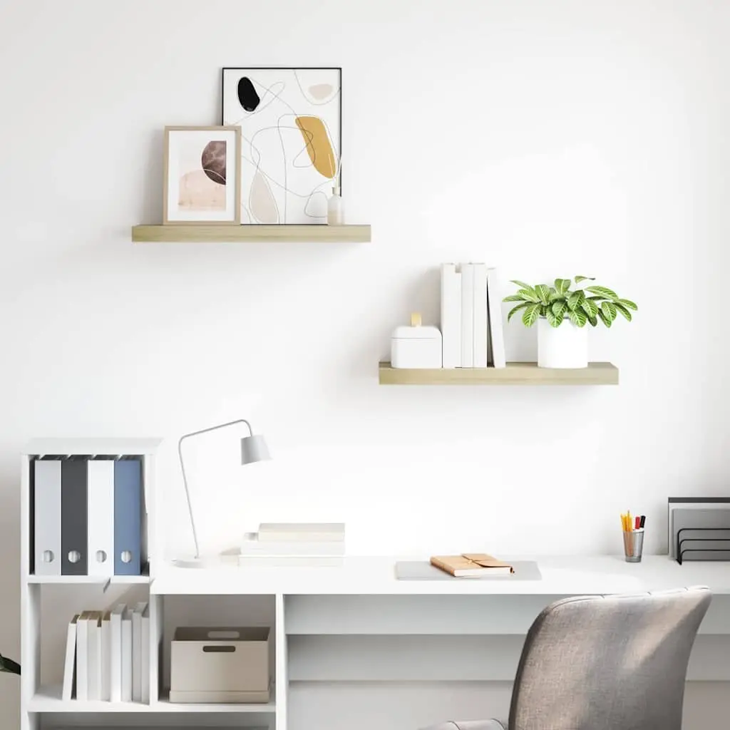 Floating Wall Shelves Display Shelf 60x23.5cm Brown 2 Pieces