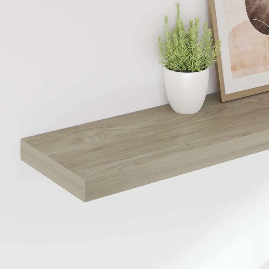 Floating Wall Shelves Display Rack 80 x 23.5 x 3.8 cm Brown 2 Piece