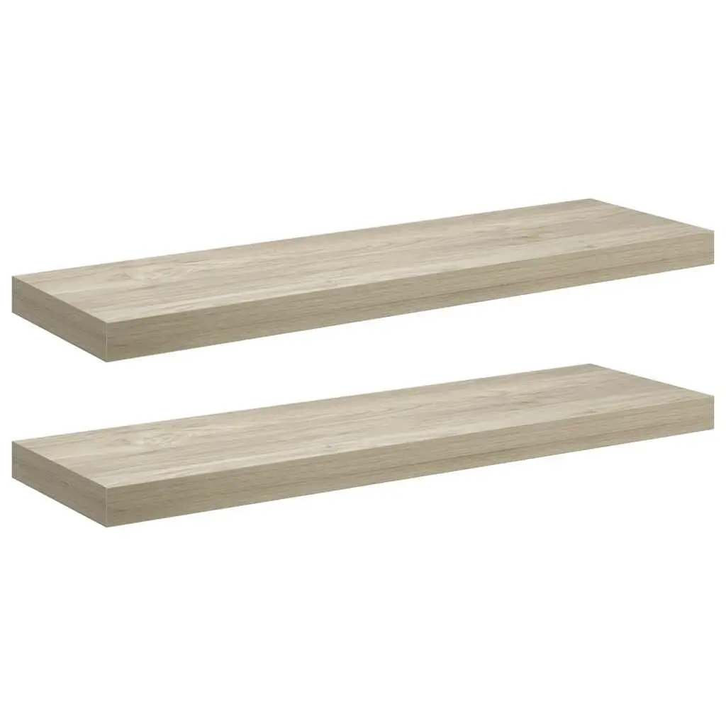 Floating Wall Shelves Display Rack 80 x 23.5 x 3.8 cm Brown 2 Piece