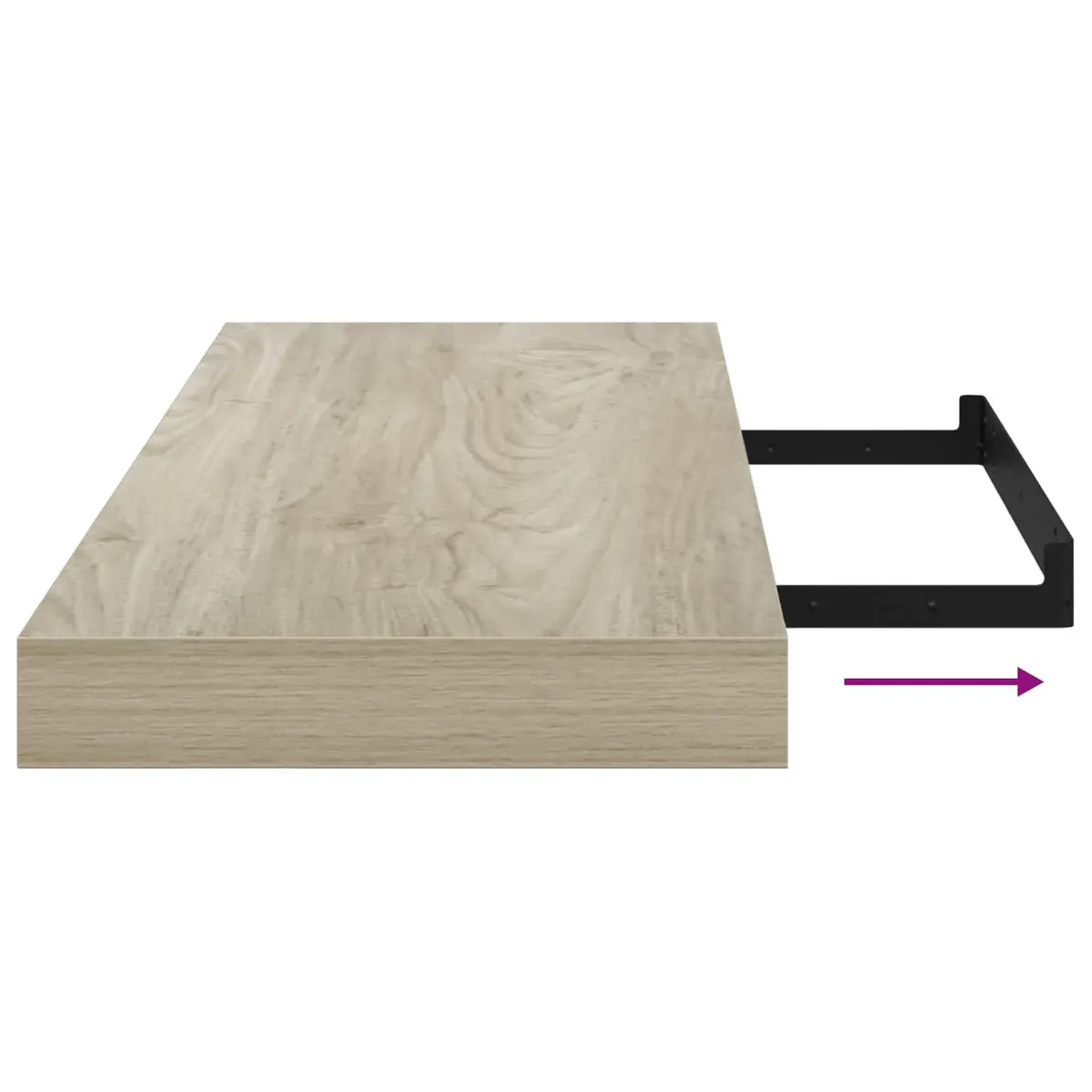 Floating Wall Shelves Display Ledge 80 x 23.5 x 3.8 cm Oak Brown 4 Piece Set Home Storage