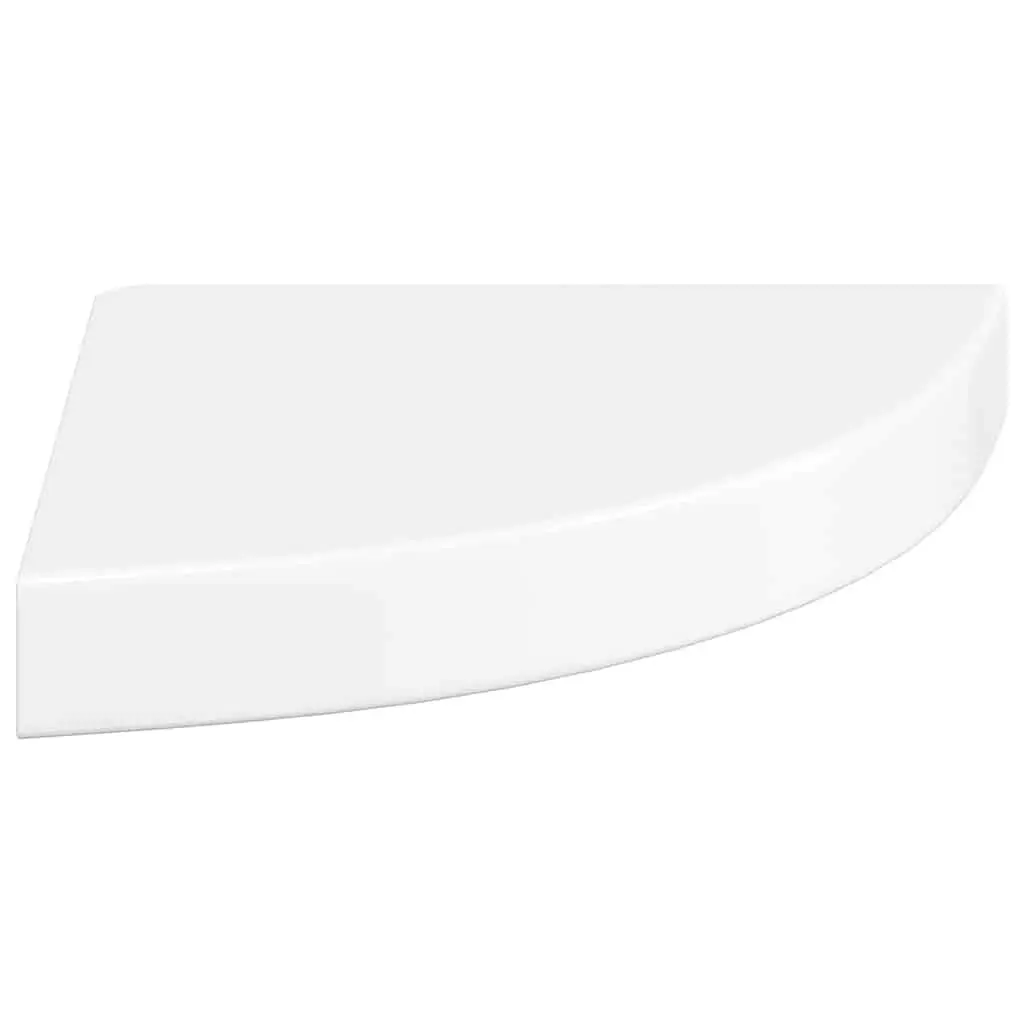 Floating Corner Wall Shelves Storage 25x25x3.8cm White High Gloss Set 2 Pieces