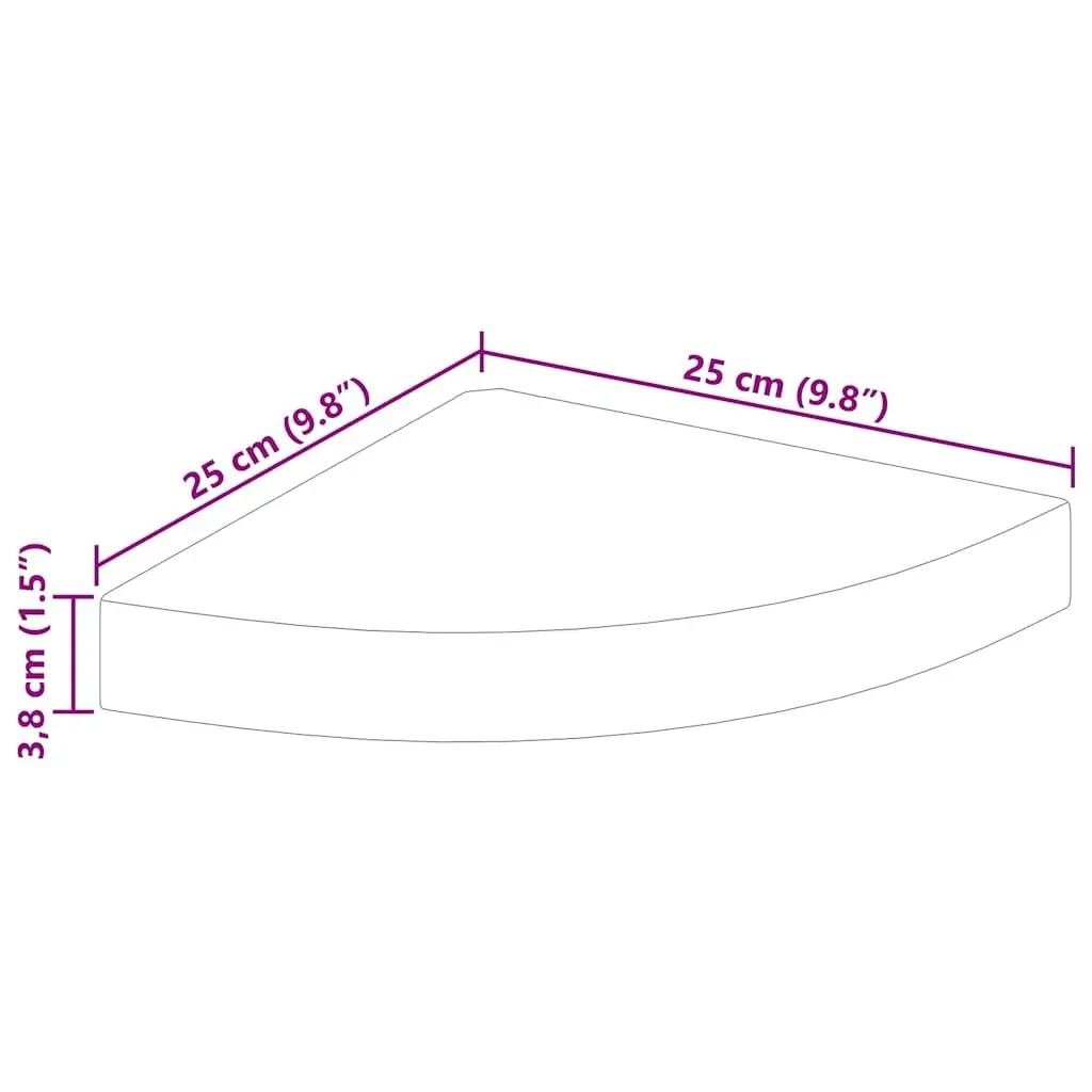 Floating Corner Wall Shelf Storage Display Unit 25cm White