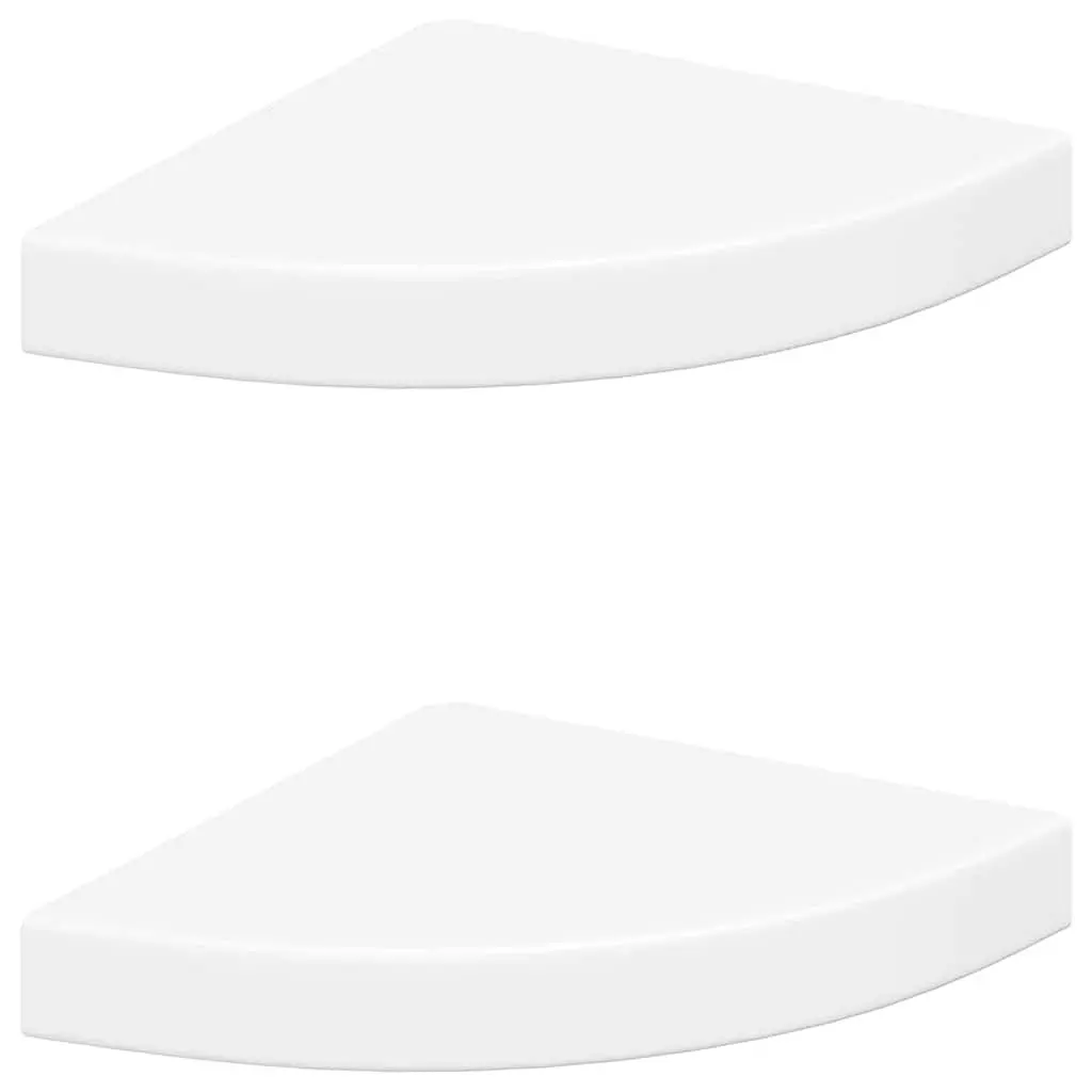 Corner Wall Shelves Display Ledge Storage Organiser 25 x 25 cm White 2 Piece