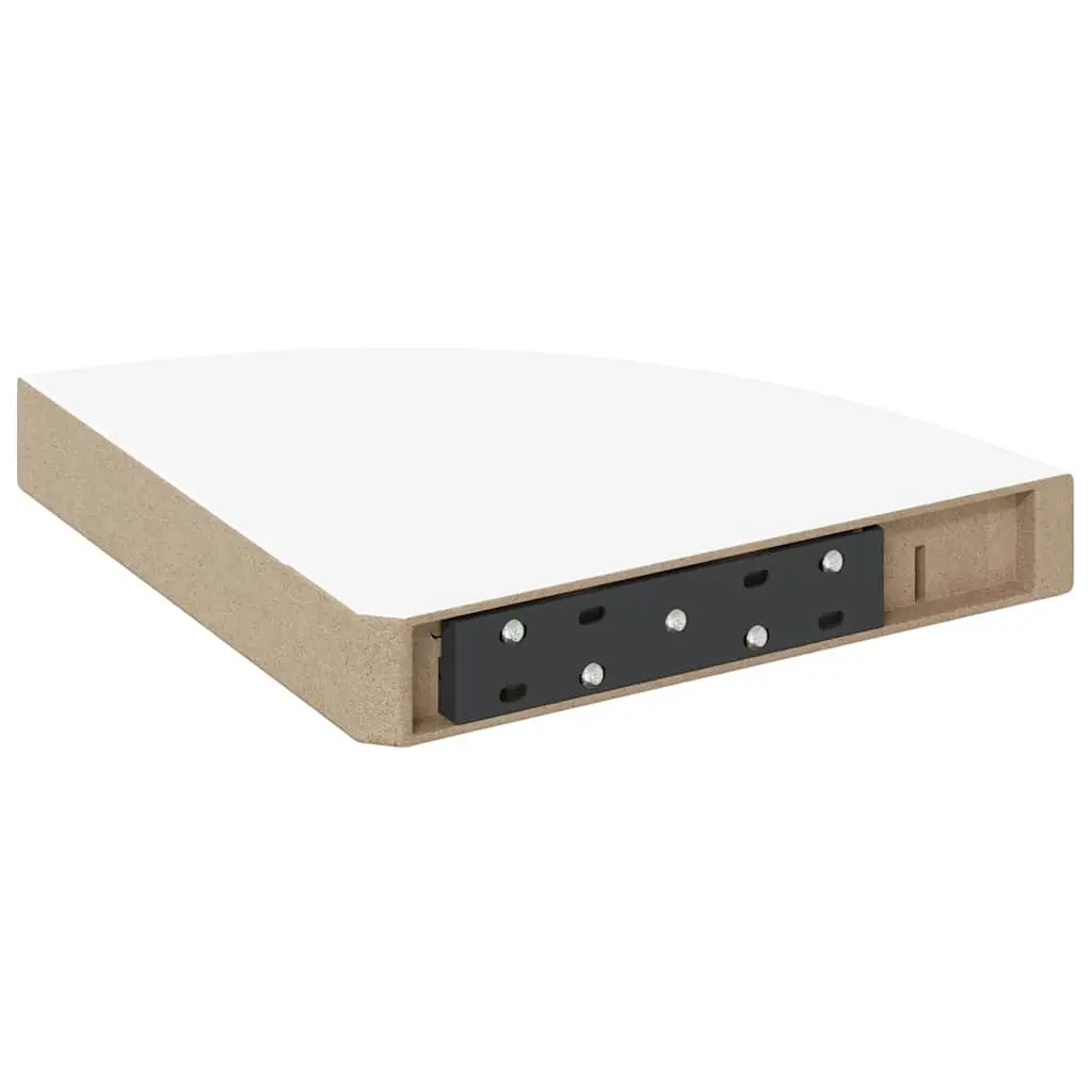Corner Wall Shelves Display Ledge Storage Organiser 25 x 25 cm White 2 Piece