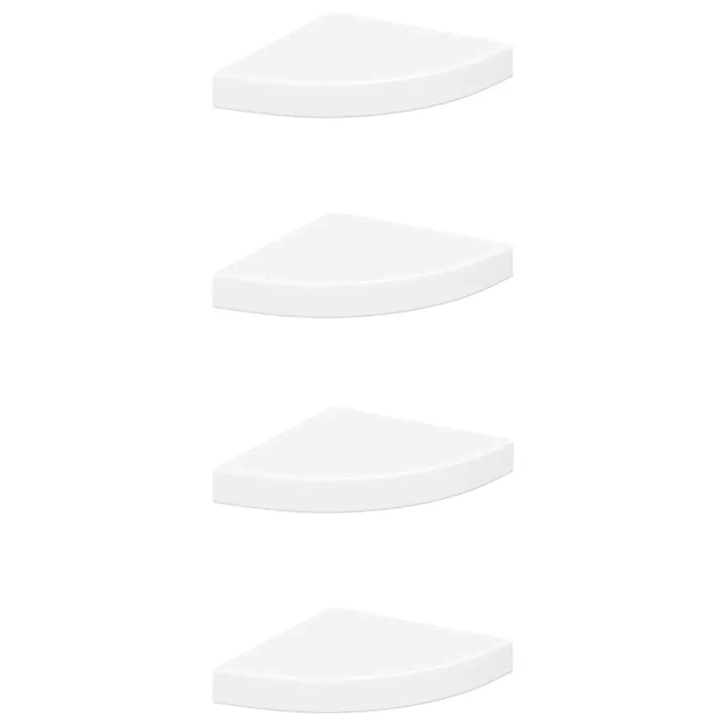 Floating Corner Shelves Display Storage 4 Piece White