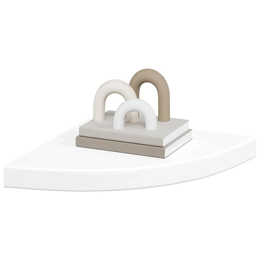 Floating Corner Wall Shelf White Display Storage Home Decor Books Ornaments