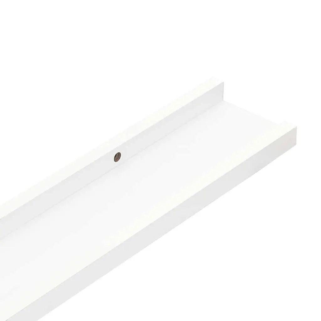 Wall Picture Frame Ledge Shelves 2 pcs White Floating Display Organizer