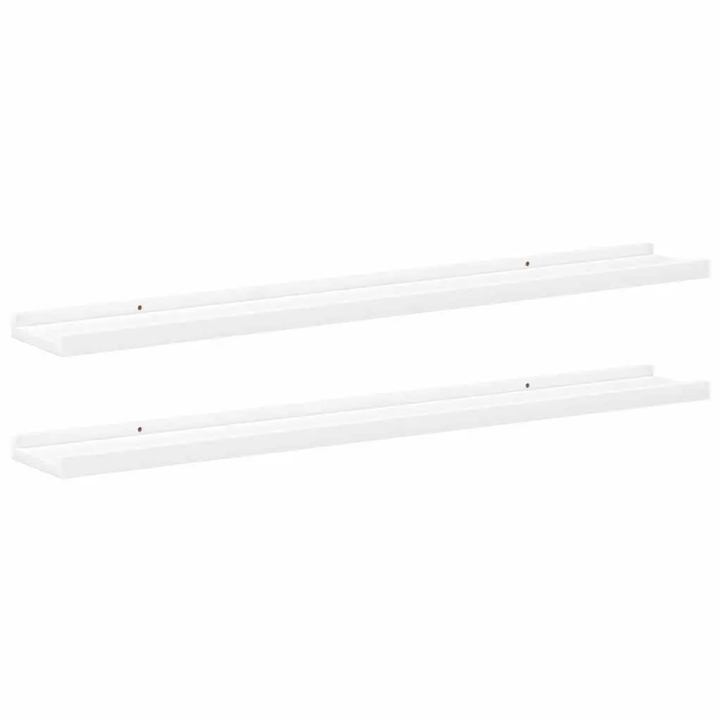 Wall Shelves Ledges Floating Picture Frame Display Storage 80 x 9 x 3 cm White 2 Piece