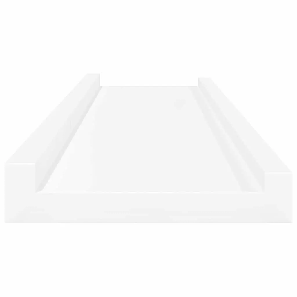 Wall Shelves Ledges Floating Picture Frame Display Storage 80 x 9 x 3 cm White 2 Piece
